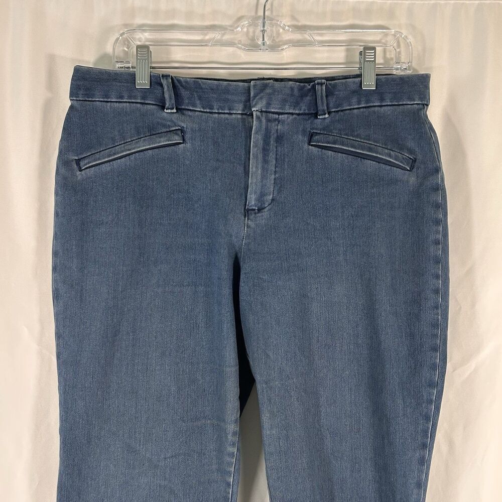 Gap Signature Skinny Ankle Pants Women's 12 medium Wash Blue Zip Pockets - Picture 2 of 9